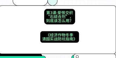 第3节：【核武药剂】爱恨交织的&ldquo;石硫合剂&rdquo;，到底该怎么用？，课程：《经济作物冬季清园&middot;实战防坑指南》#识农AI