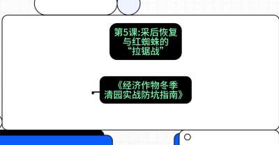 第5节：【柑橘清园】采后恢复与红蜘蛛的&ldquo;拉锯战&rdquo;，课程：《经济作物冬季清园&middot;实战防坑指南》#识农AI