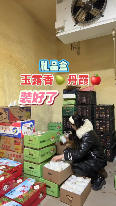 玉露香梨，丹霞苹果礼品盒